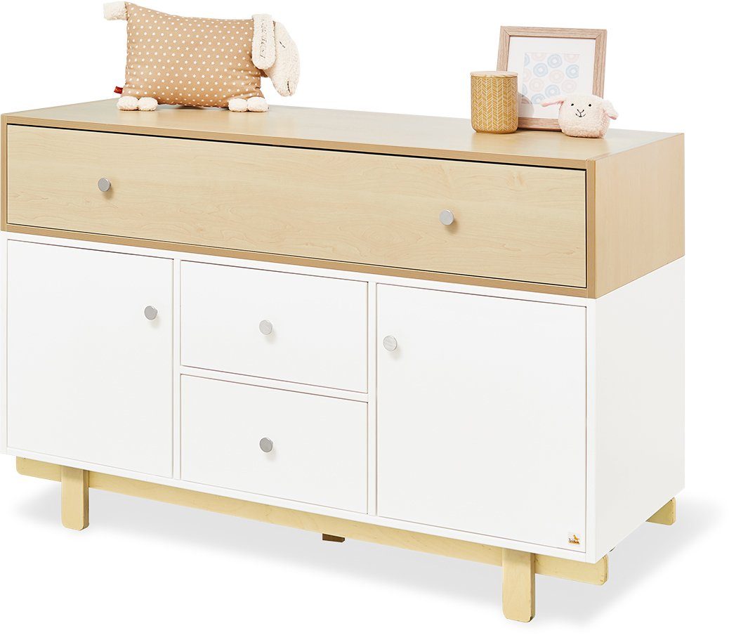 Pinolino® Babymöbel-Set Boks, (Spar-Set, 2-St., Kinderbett, Wickelkommode), extrabreit; mit Kinderbett und Wickelkommode; Made in Europe