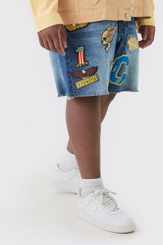 Plus lockere Shorts mit Marmor-Effekt