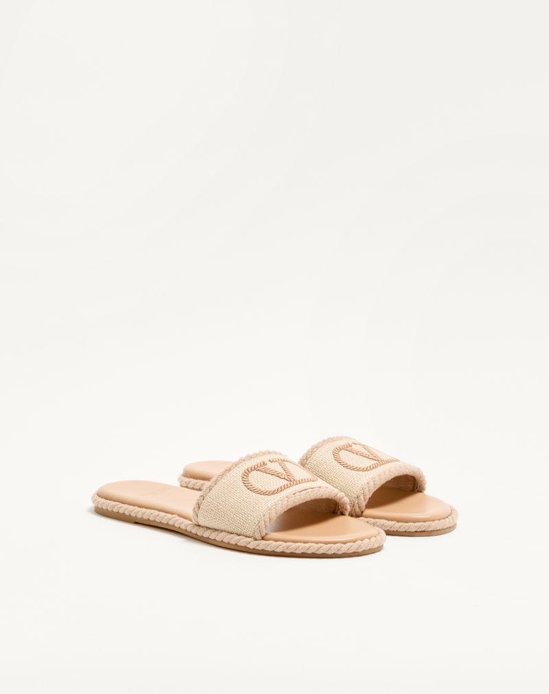 VLogo Torchon Slide Sandal I Linned Canvas