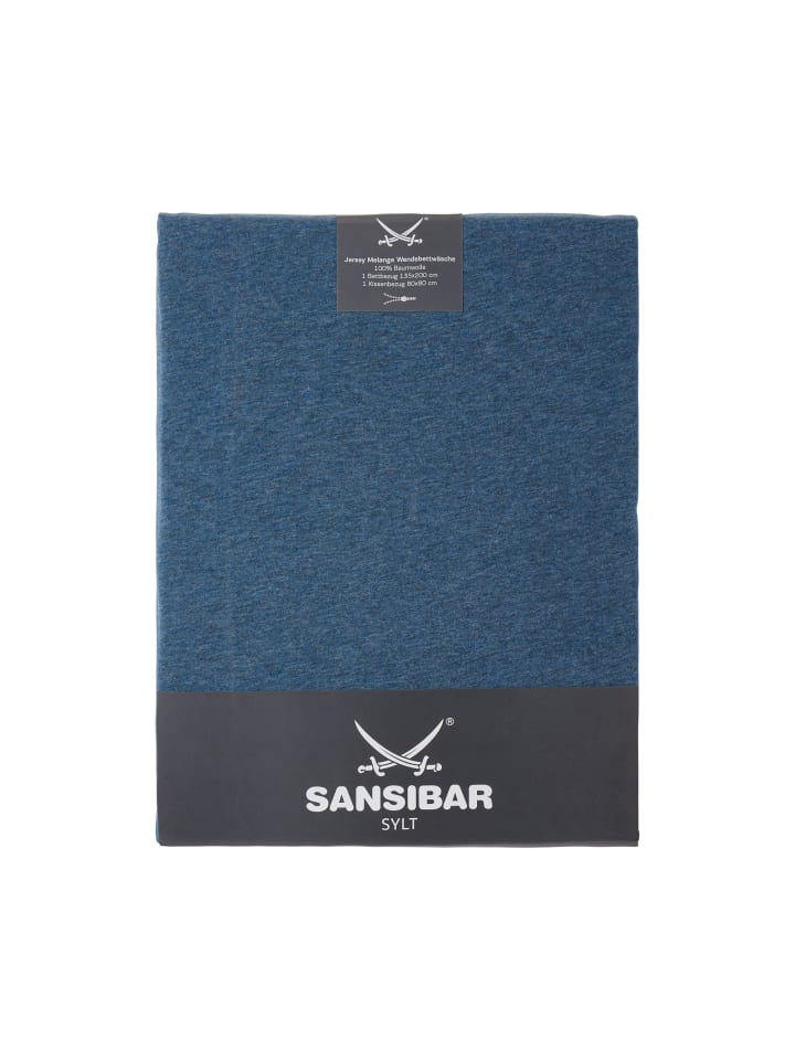 Sansibar Bettwäsche Jersey Melange in Blau günstig kaufen
