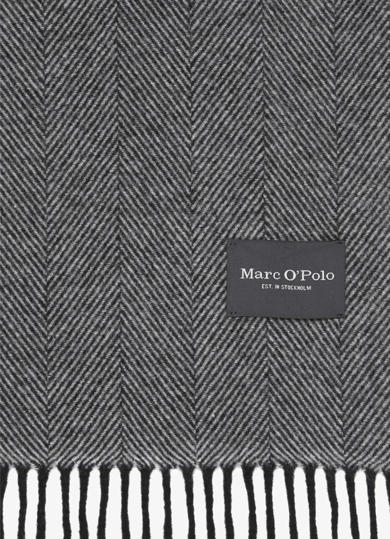 Marc O'Polo Wool scarf with zigzag pattern