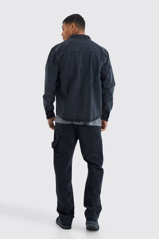 Langärmliges Denim-Overshirt