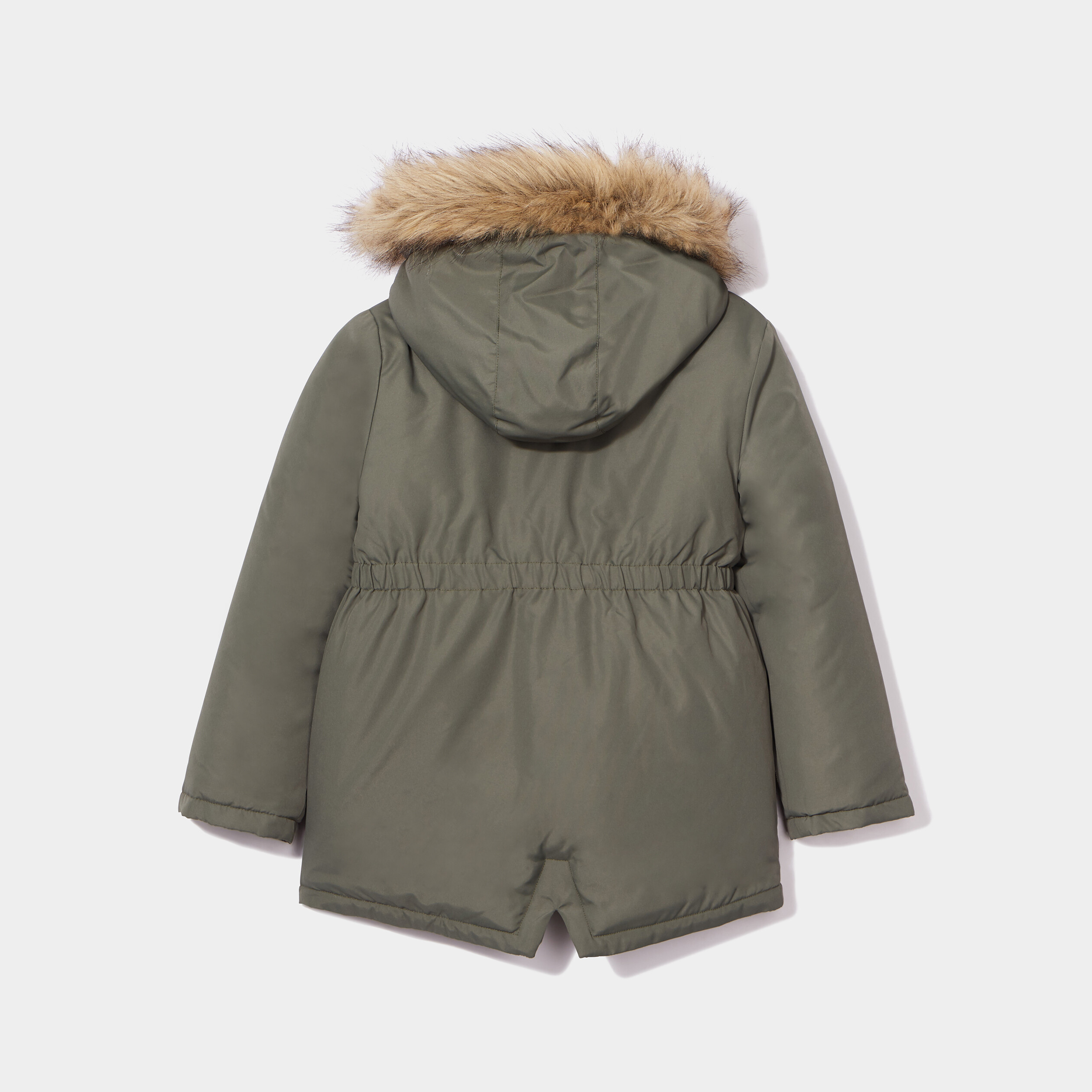 Parka 3-en-1 déperlante à capuche vert kaki fille | La Halle