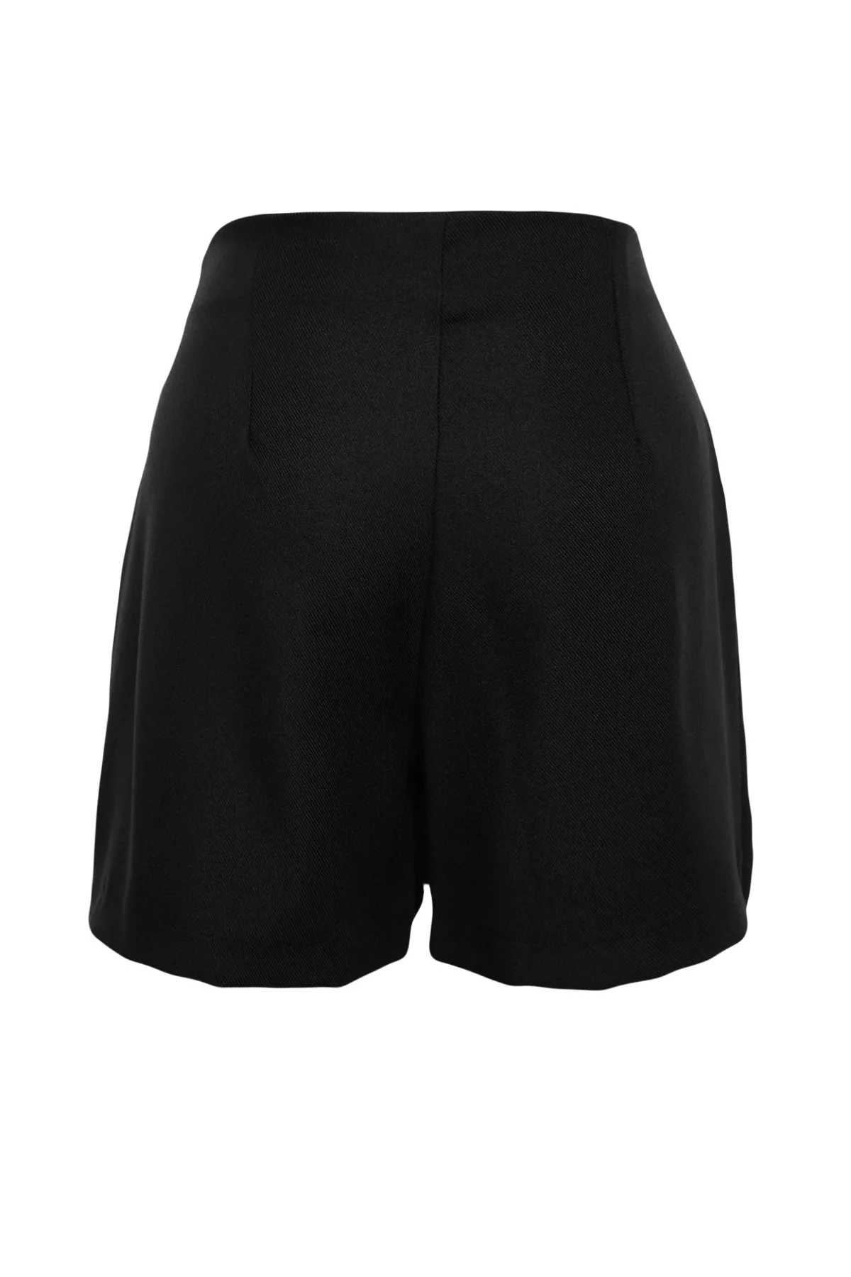 Trendyol Curve  Schwarzer schlichter Shorts-Rock Finike gewebter Plus-Size-Rock TBBAW24AP00002
