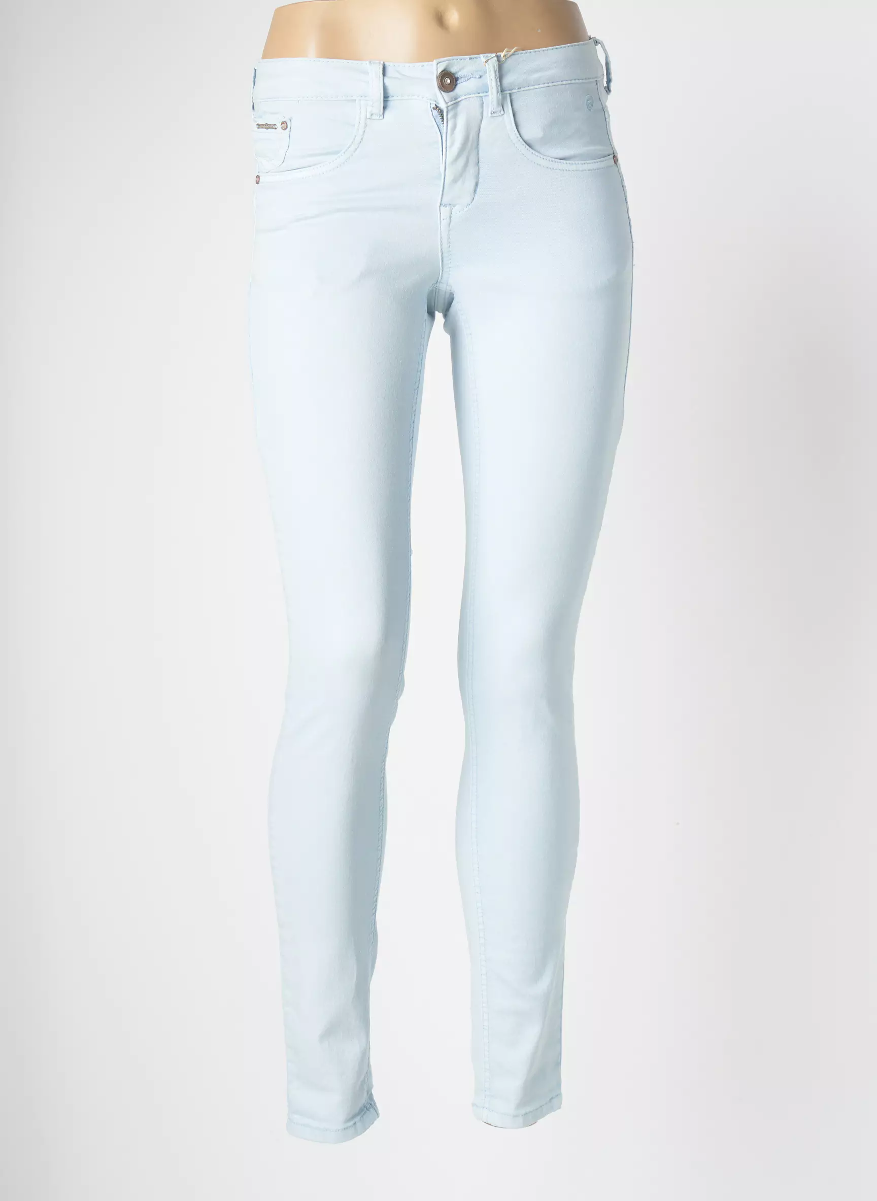 Cream Pantalons Slim Femme couleur bleu