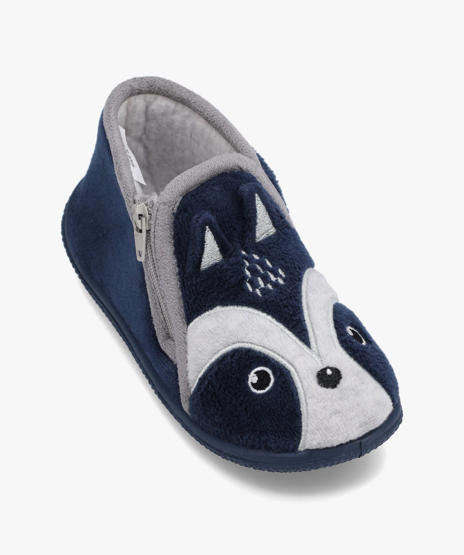 Chaussons Garçon bottillons en velours raton-laveur bleu | GEMO
