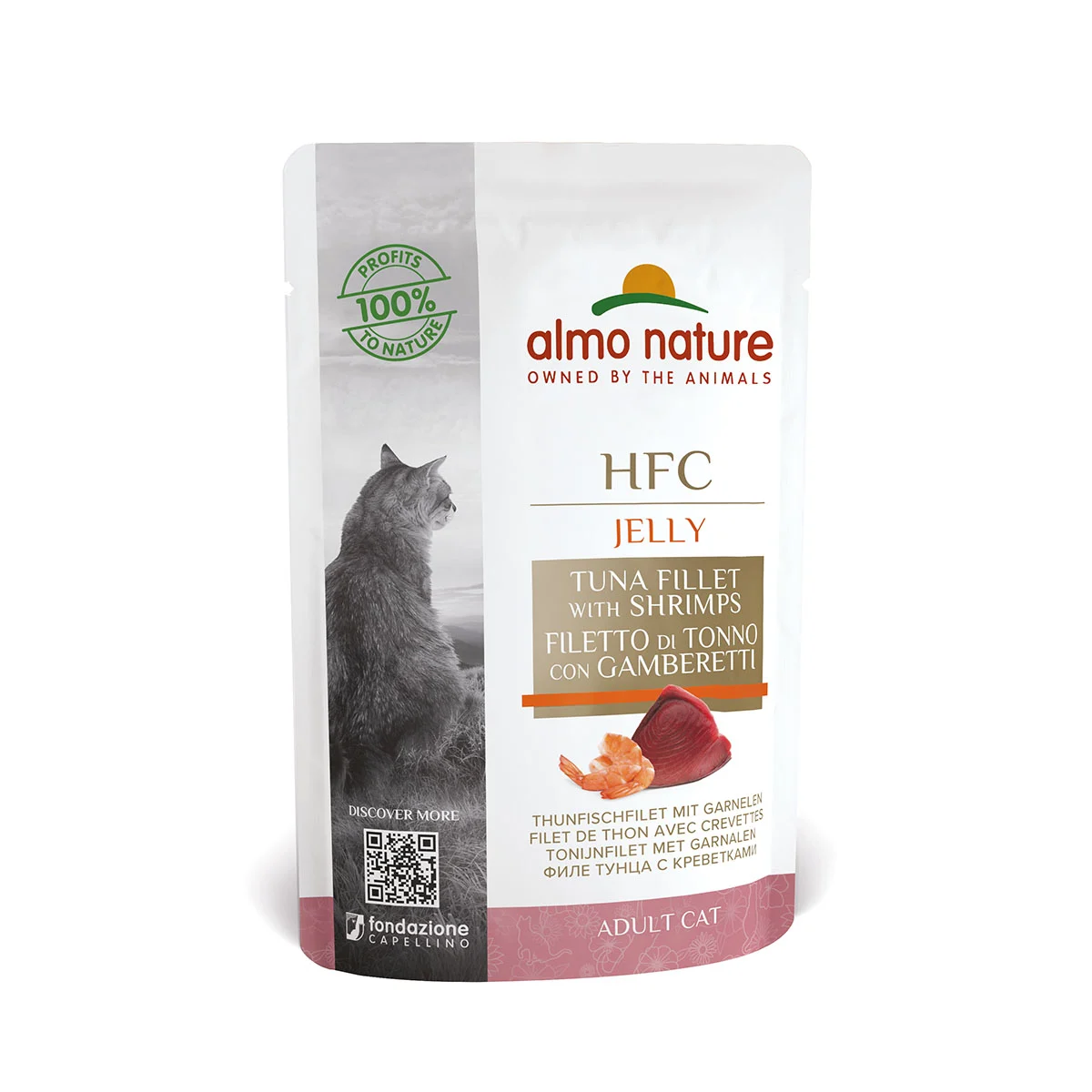 Almo Nature HFC in Jelly Thunfischfilet mit Garnelen bei ZooRoyal