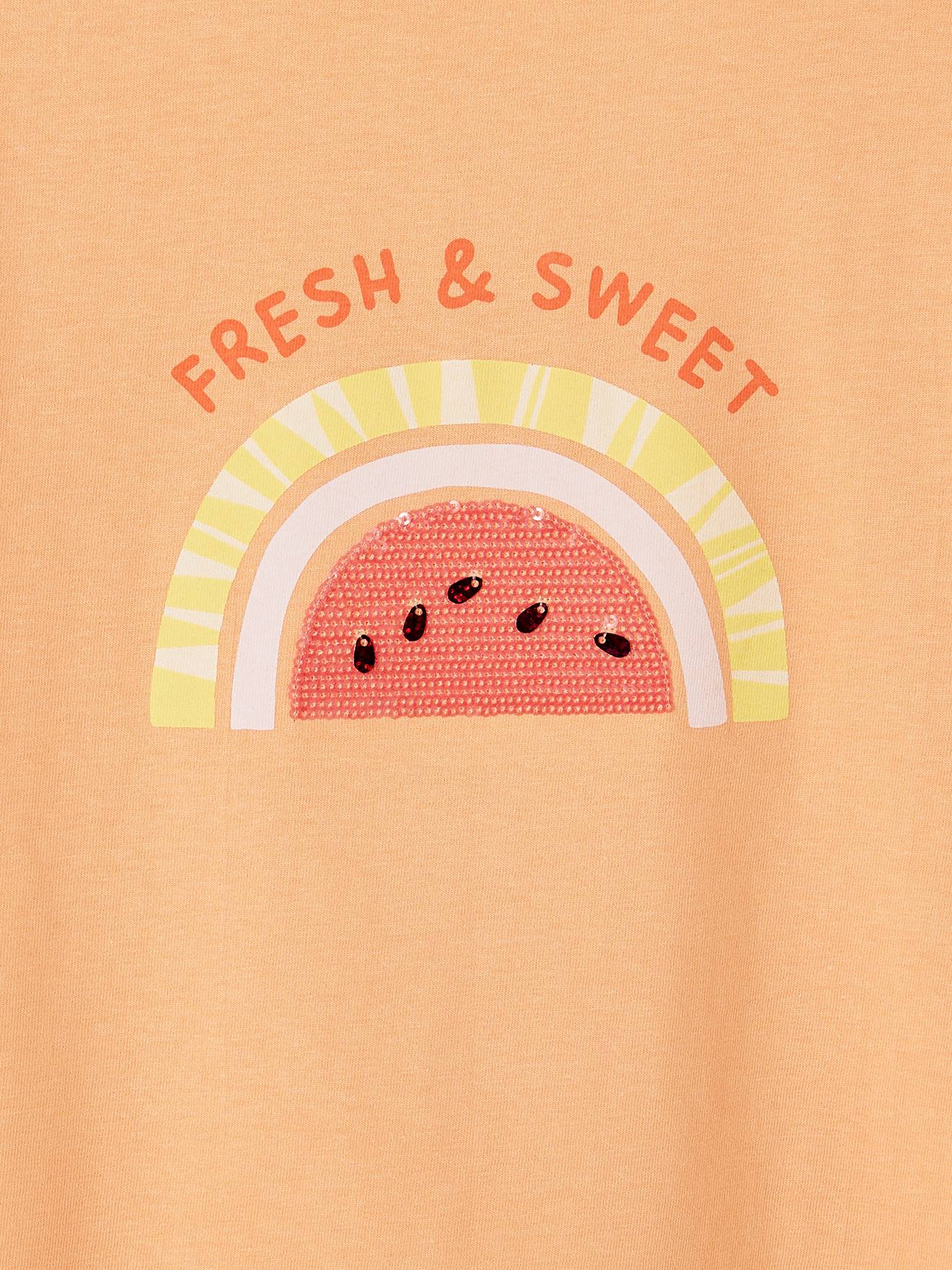 Vertbaudet Mädchen T-Shirt mit Pailletten Oeko-Tex - wollweiß