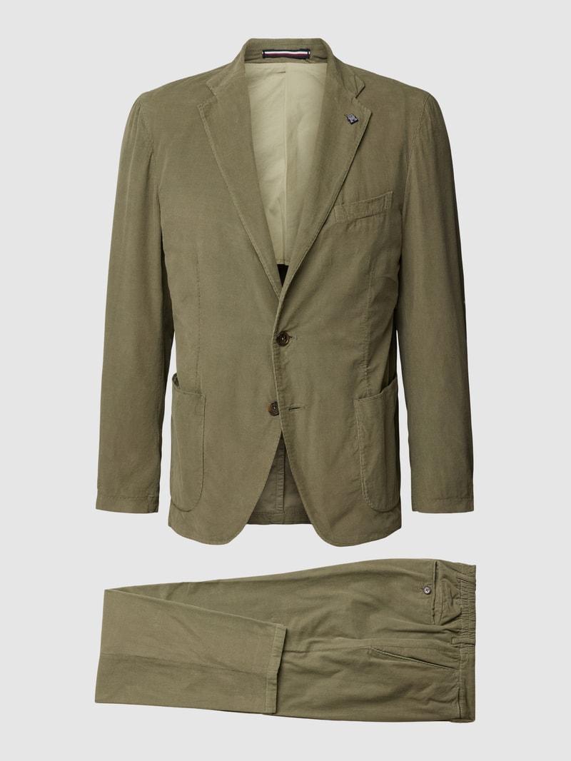 Slim Fit Anzug aus Cord in khaki