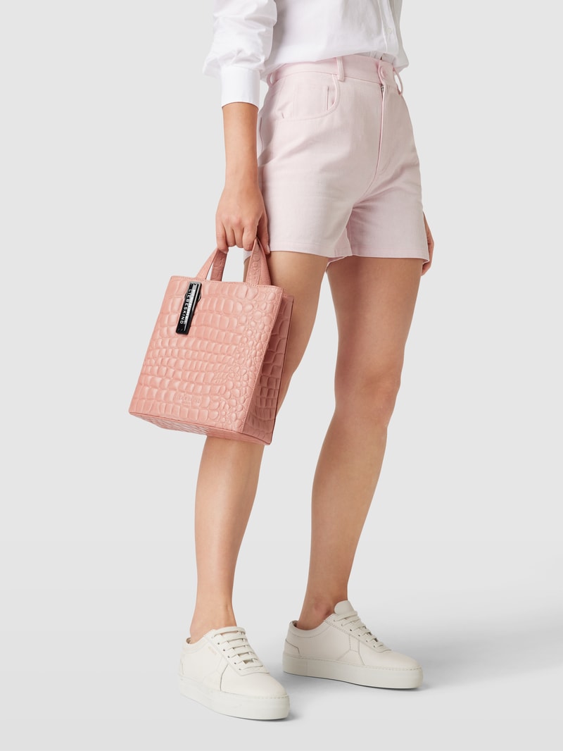 Tote Bag in Reptil-Optik Modell 'Paper Bag' in rosé