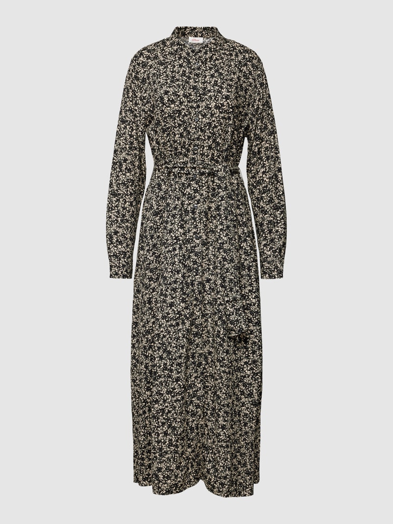 Maxikleid mit Allover-Muster in khaki