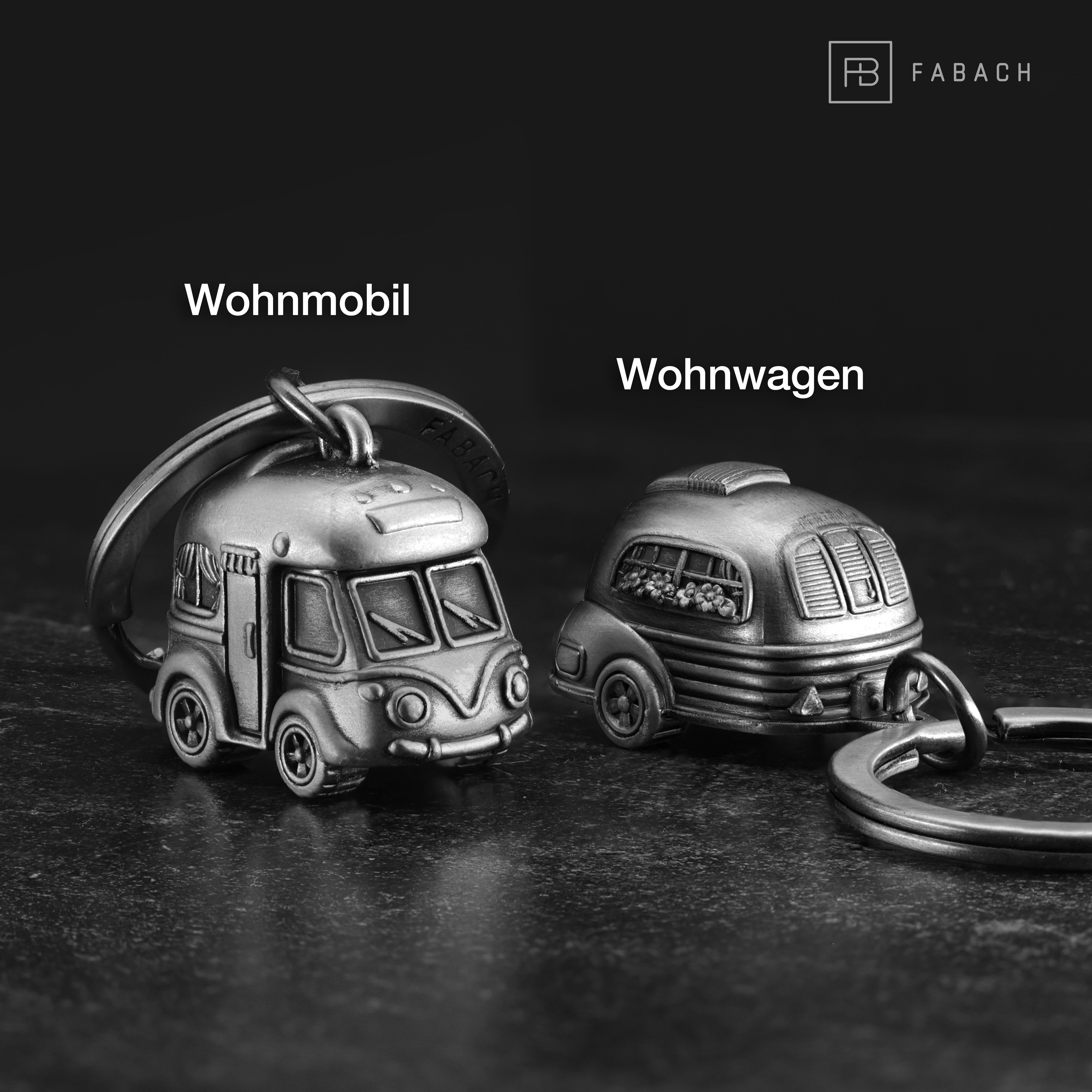 FABACH Schlüsselanhänger Wohnmobil Wohnwagen - Glücksbringer Geschenk für Camper - Gute Reise