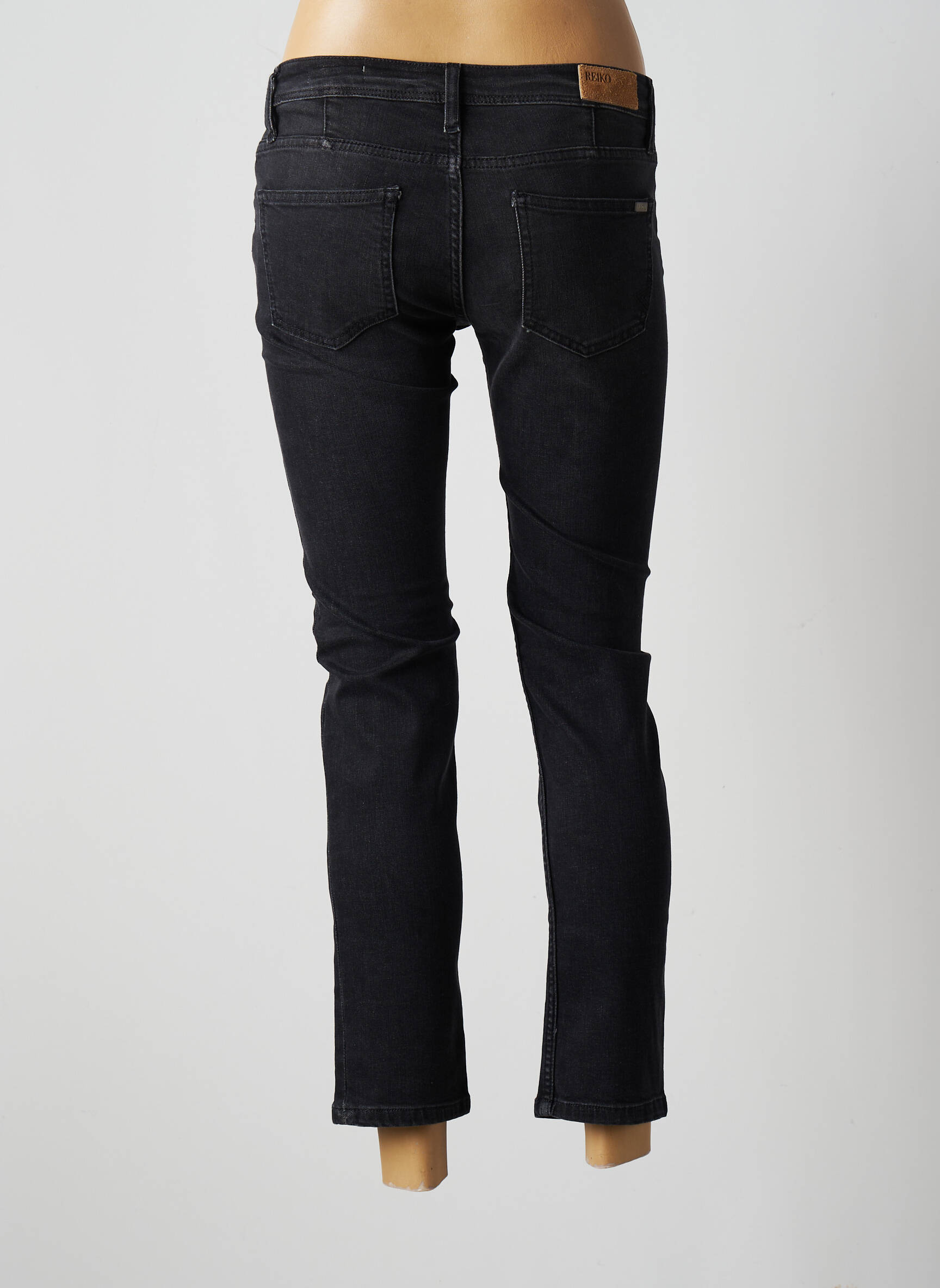 Reiko Jeans Coupe Slim Femme couleur noir