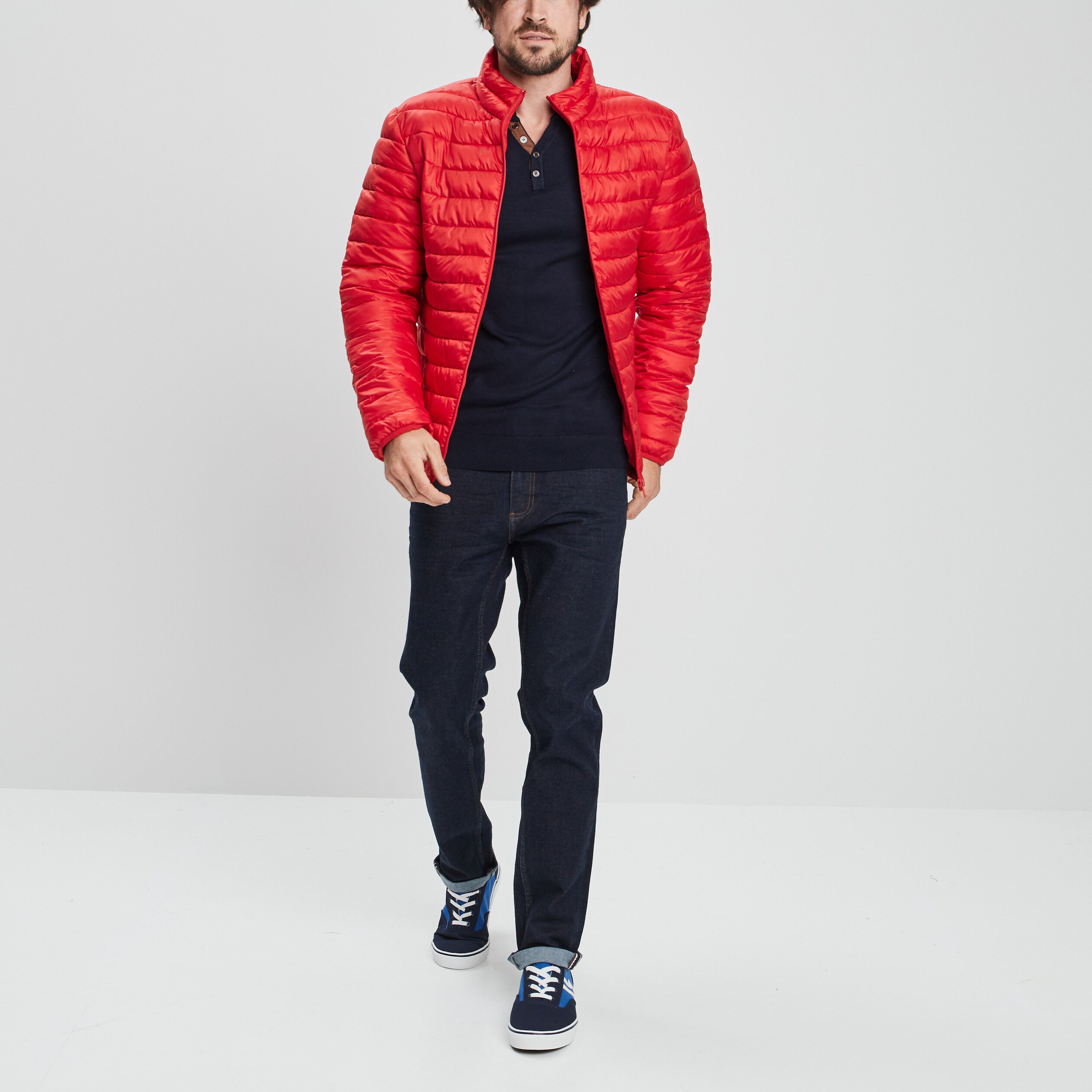 Pull manches longues bleu marine homme | La Halle