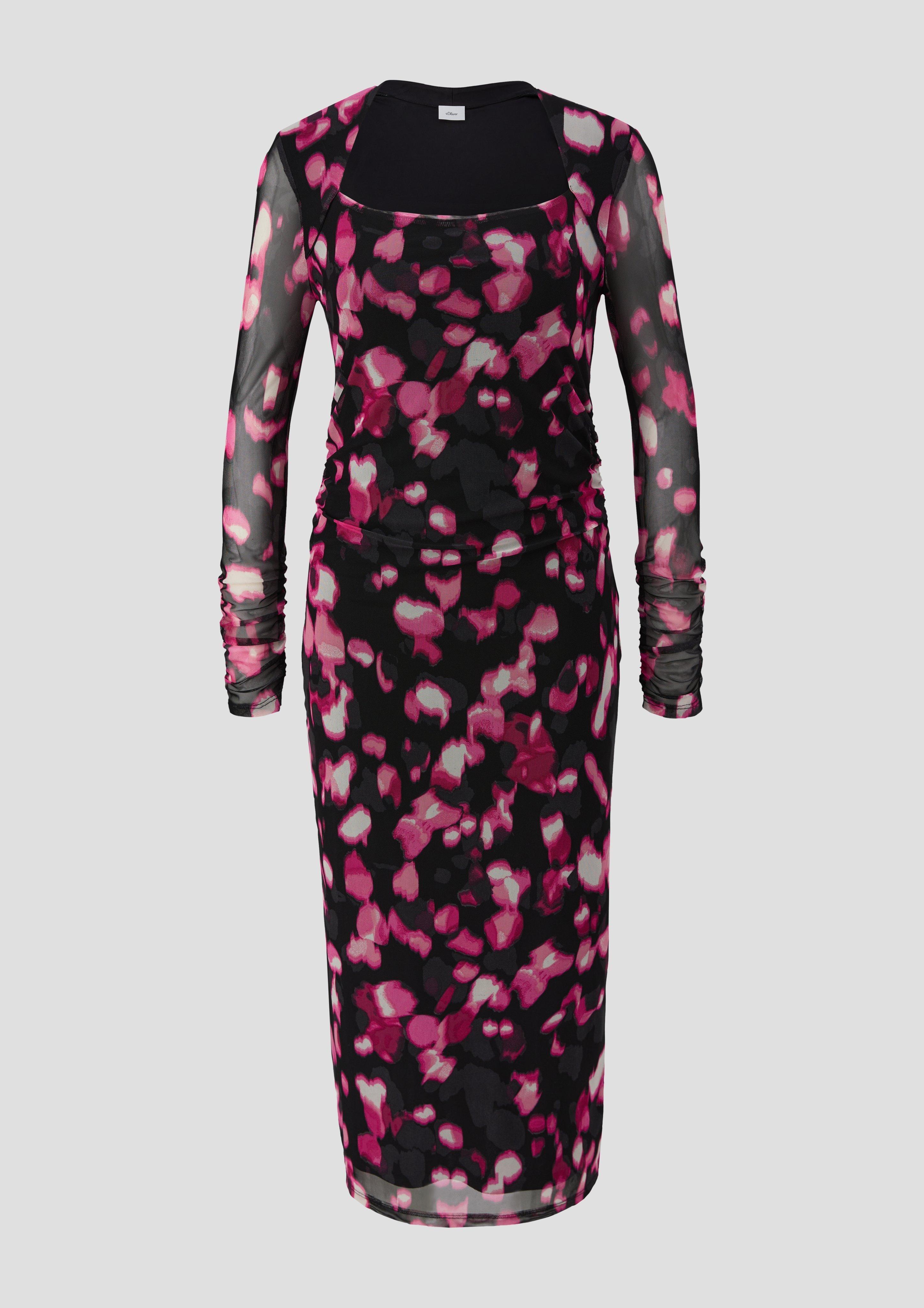 Mesh-Kleid mit Raffung  2138560-99A3