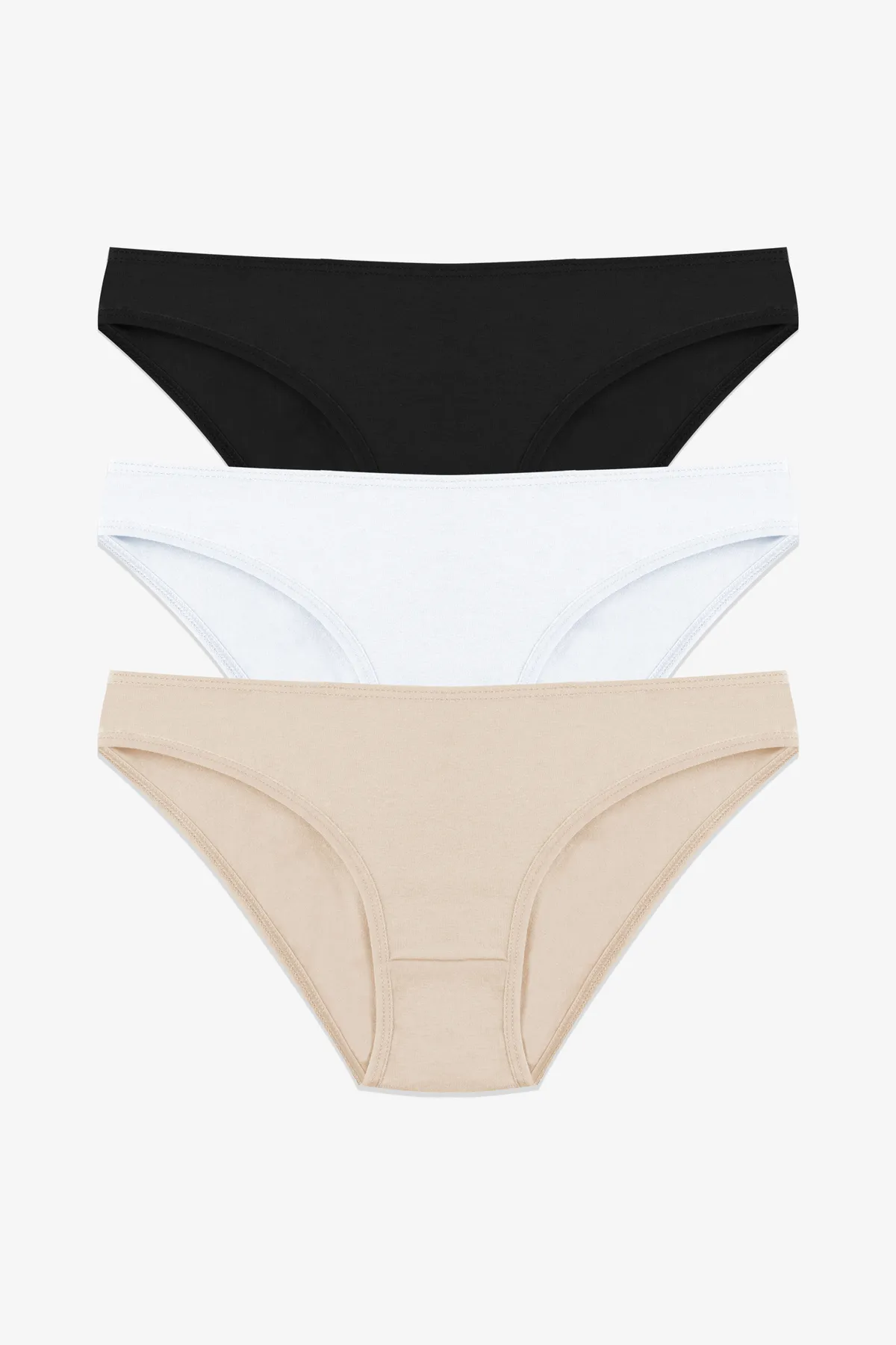 koza iç giyim  Damen 3-teiliges Basic-Slip-Set aus Baumwolle