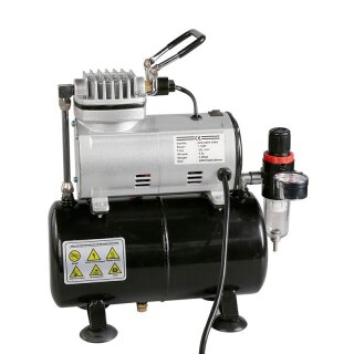 MK3 Airbrush Kompressor mit 3l Lufttank, Druckregulator und Wasserabscheider