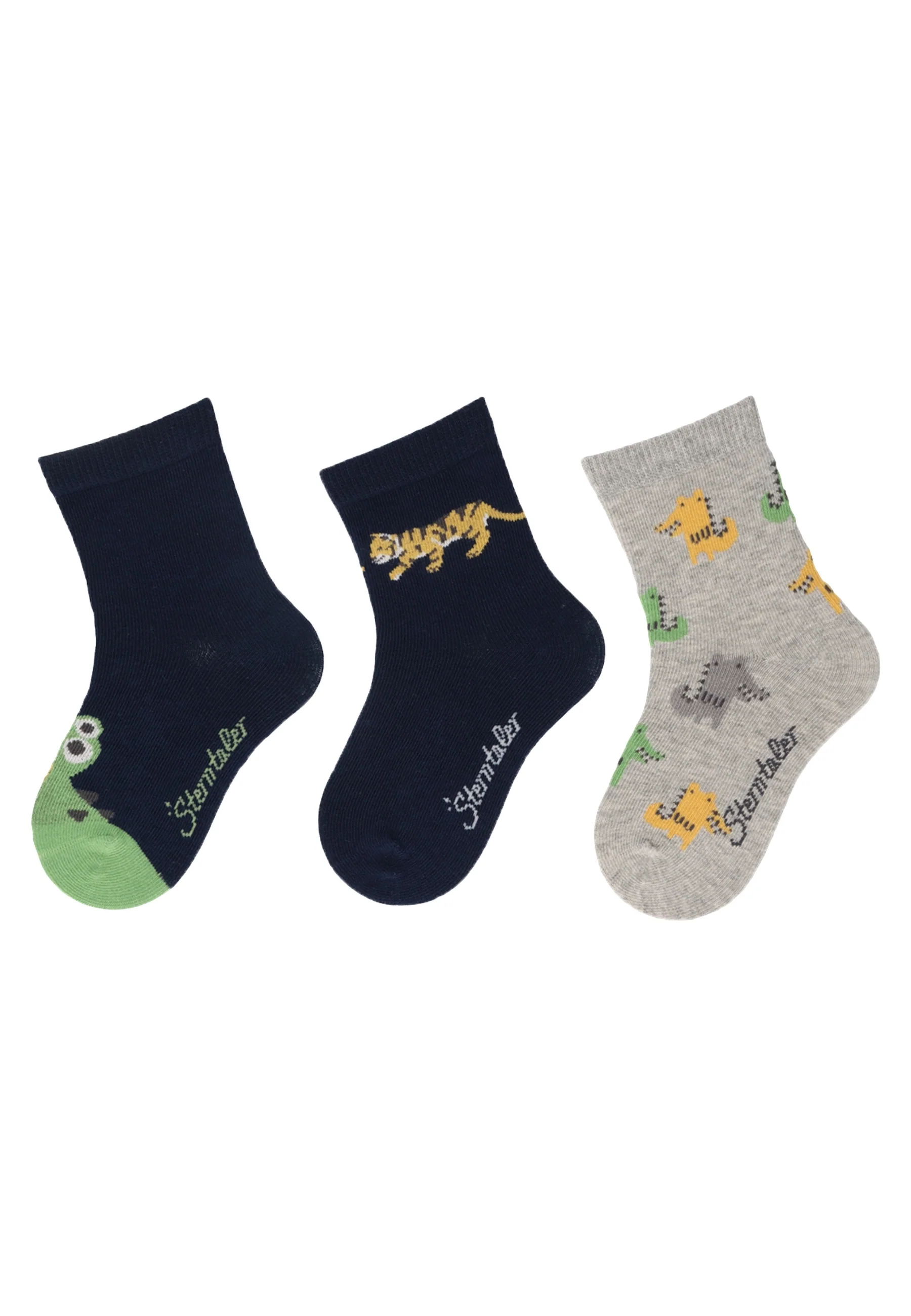Socken im 3er Pack mit Motiv Wildtiere in versch. Farben