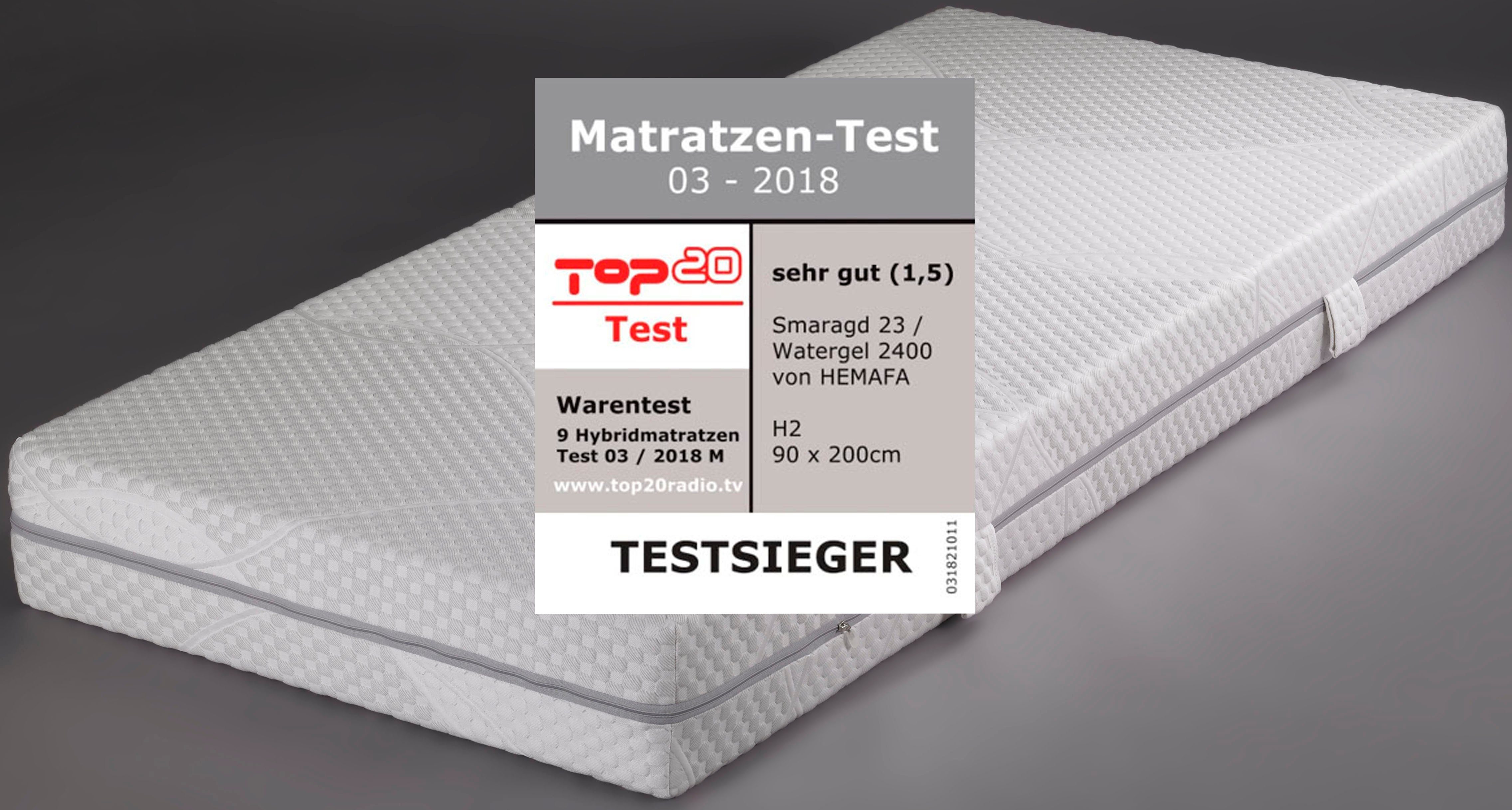 Gelschaummatratze Watergel 2400 KS, Hemafa, 23 cm hoch, Testsieger beim Matratzentest 03-2018