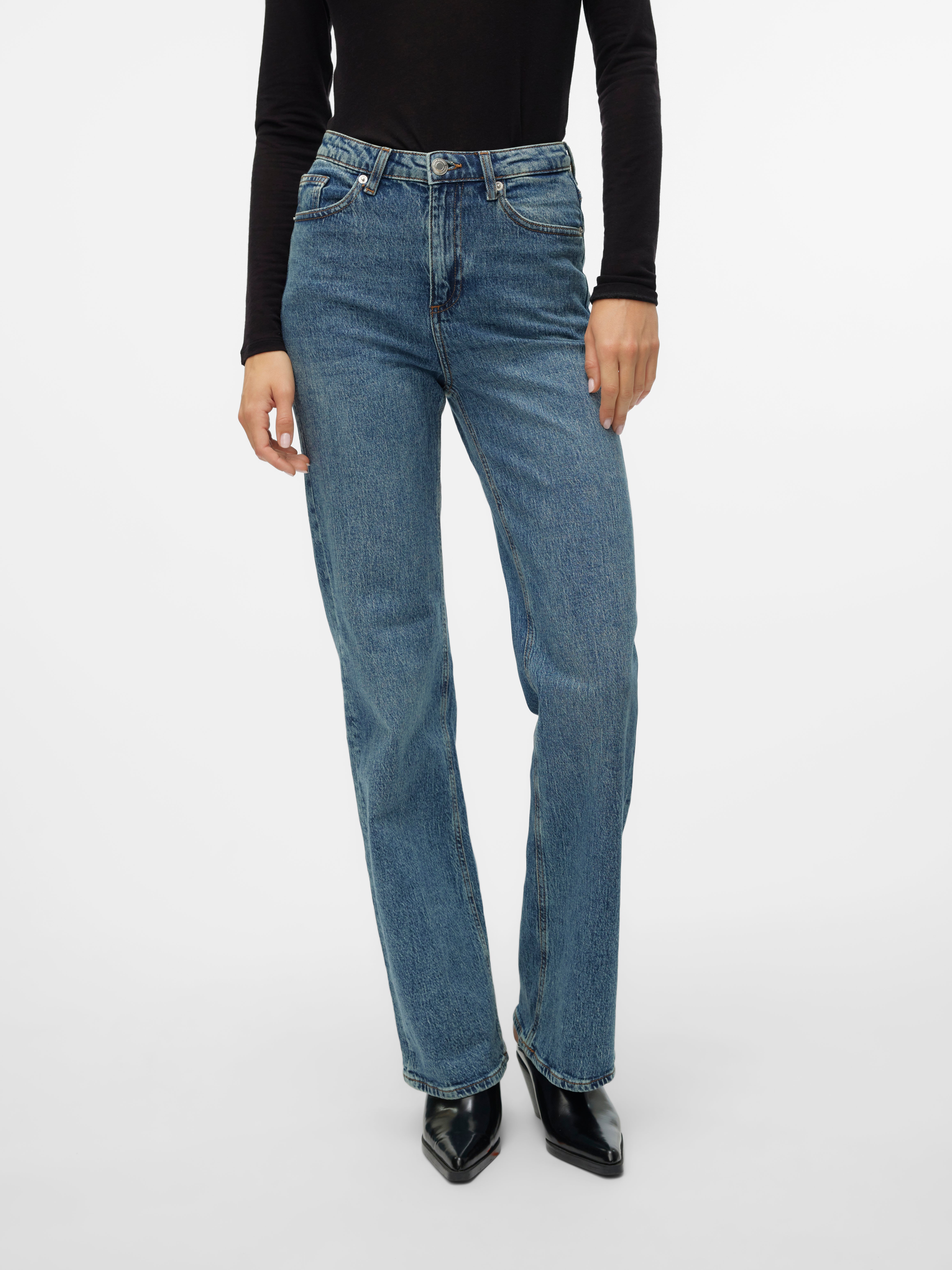 VMTESSA Hohe Taille Weit geschnitten Jeans