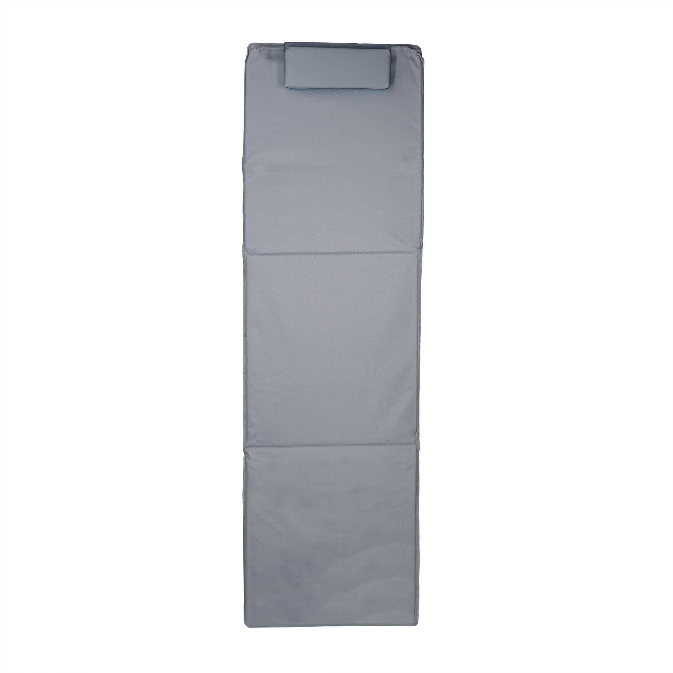 relaxdays Strandtuch Strandmatte XXL mit Kopfkissen, Grau