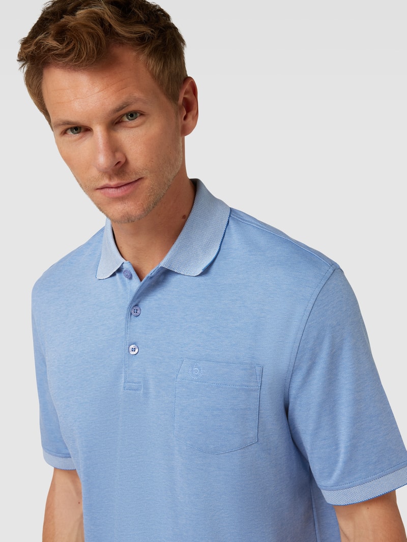 Poloshirt mit Polokragen in blau