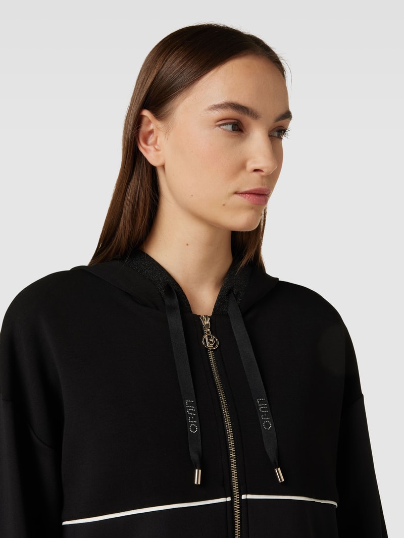 Sweatjacke mit Kapuze und Tunnelzug in black