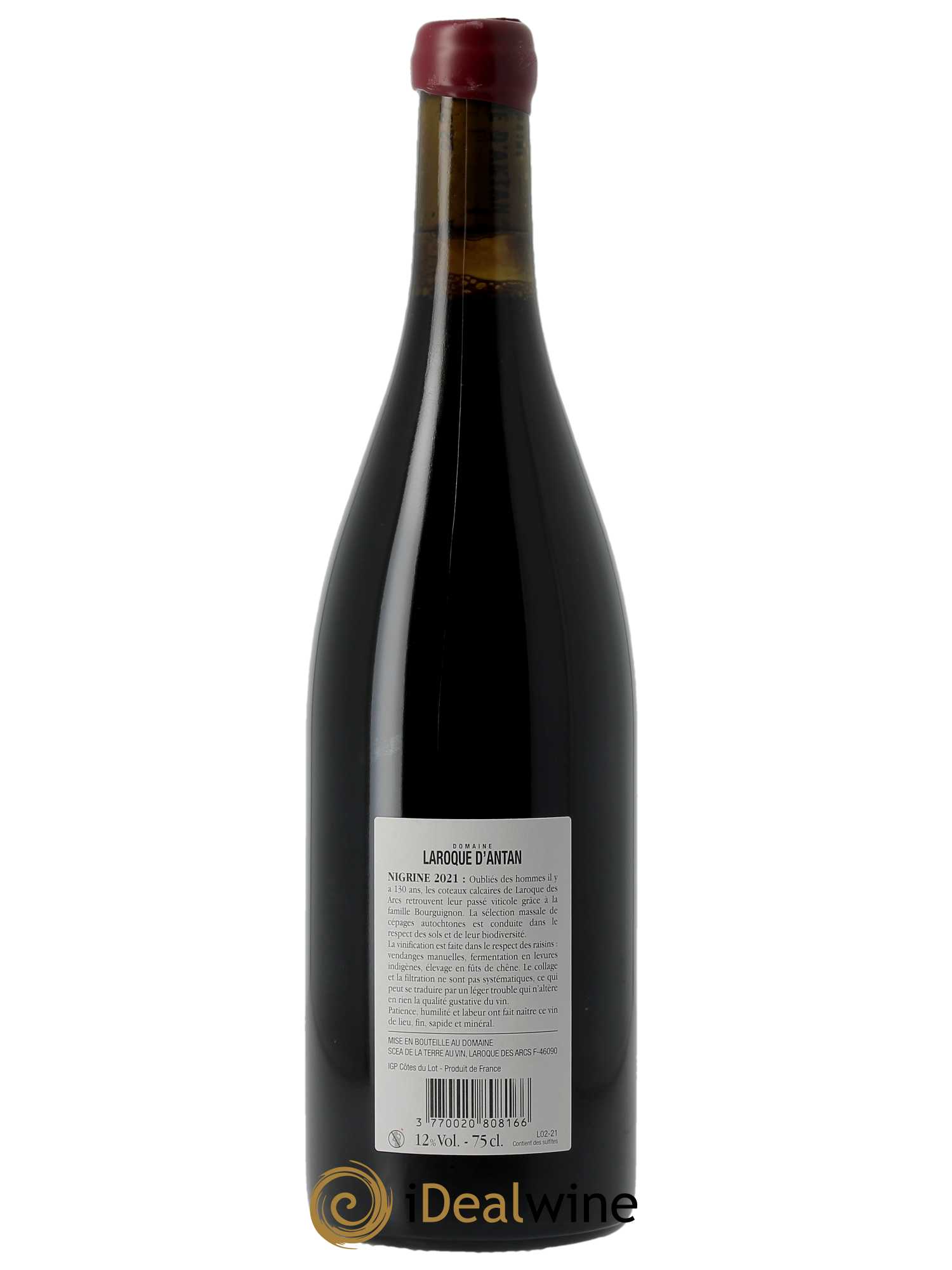 Côte du Lot Nigrine Laroque d'Antan (Domaine)  2021 - Lot de 1 Bouteille