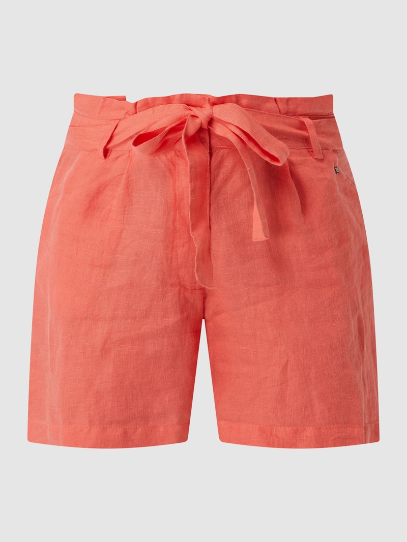 Bermudas aus Leinen in orange