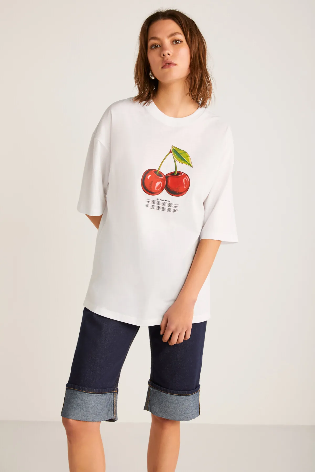 GRIMELANGE  T-Shirt - Weiß - Oversized