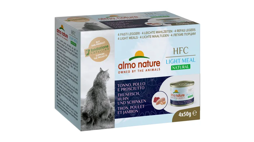 almo nature Katzennassfutter Cat Light Meal Thunfisch, Huhn, Schinken 200 g