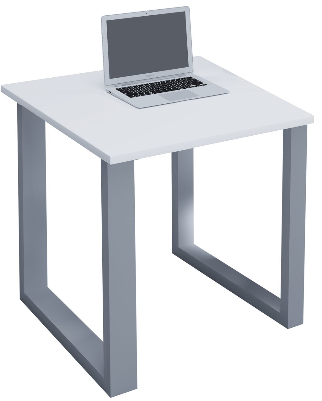 VCM Schreibtisch Lona 80x80 U-Fußgestell weiß/silber