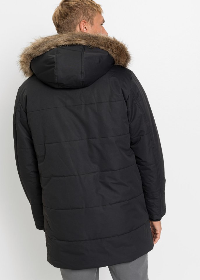 Lange Winter-Steppjacke mit recyceltem Polyester