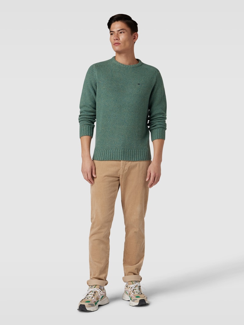 Strickpullover in Melange-Optik Modell 'Donegal' in lindgrün