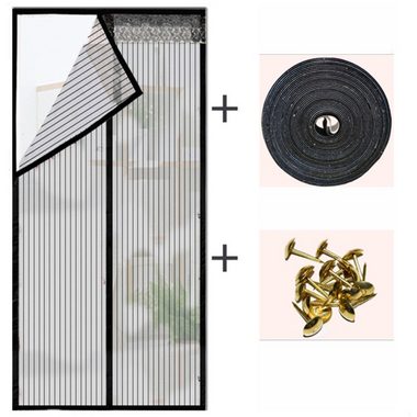 Melteine Insektenschutz-Tür Fliegengitter Tür, Magnet Insektenschutz 100x210cm(Schwarz), (1-St)