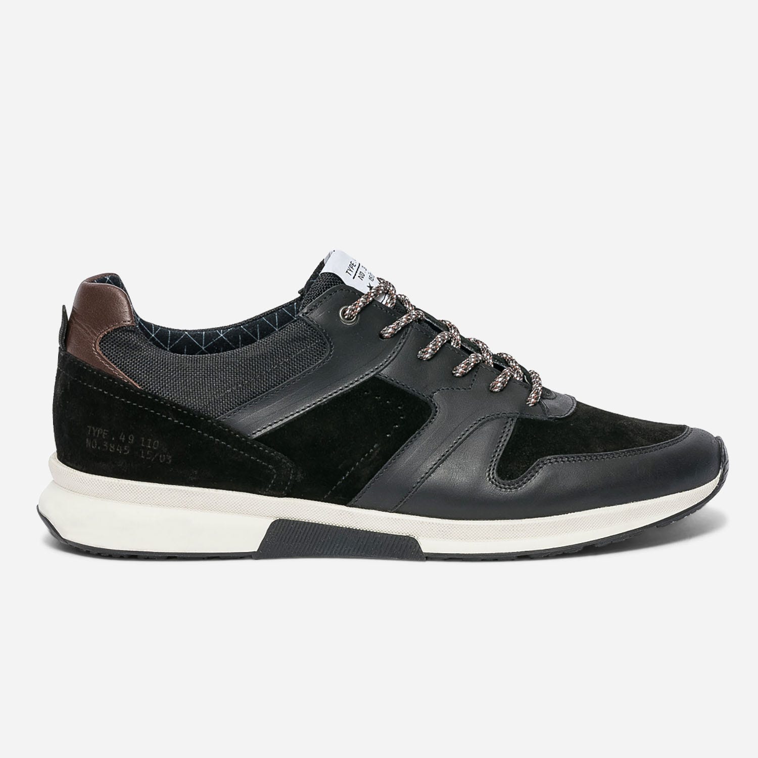 Tennis noire en cuir bi matière