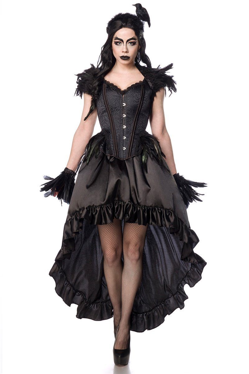 Mask Paradise Clown-Kostüm Mask Paradise Gothic Crow Lady, schwarz, Größe XL