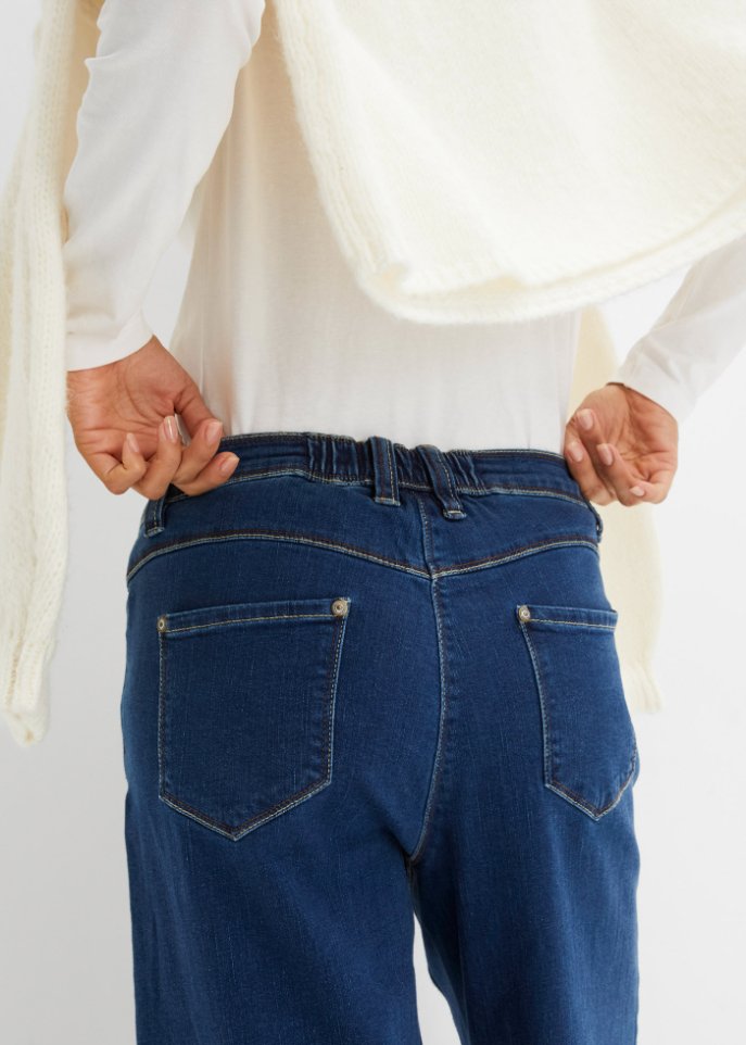 Stretch-Jeans mit extra weitem Bein und Bequembund