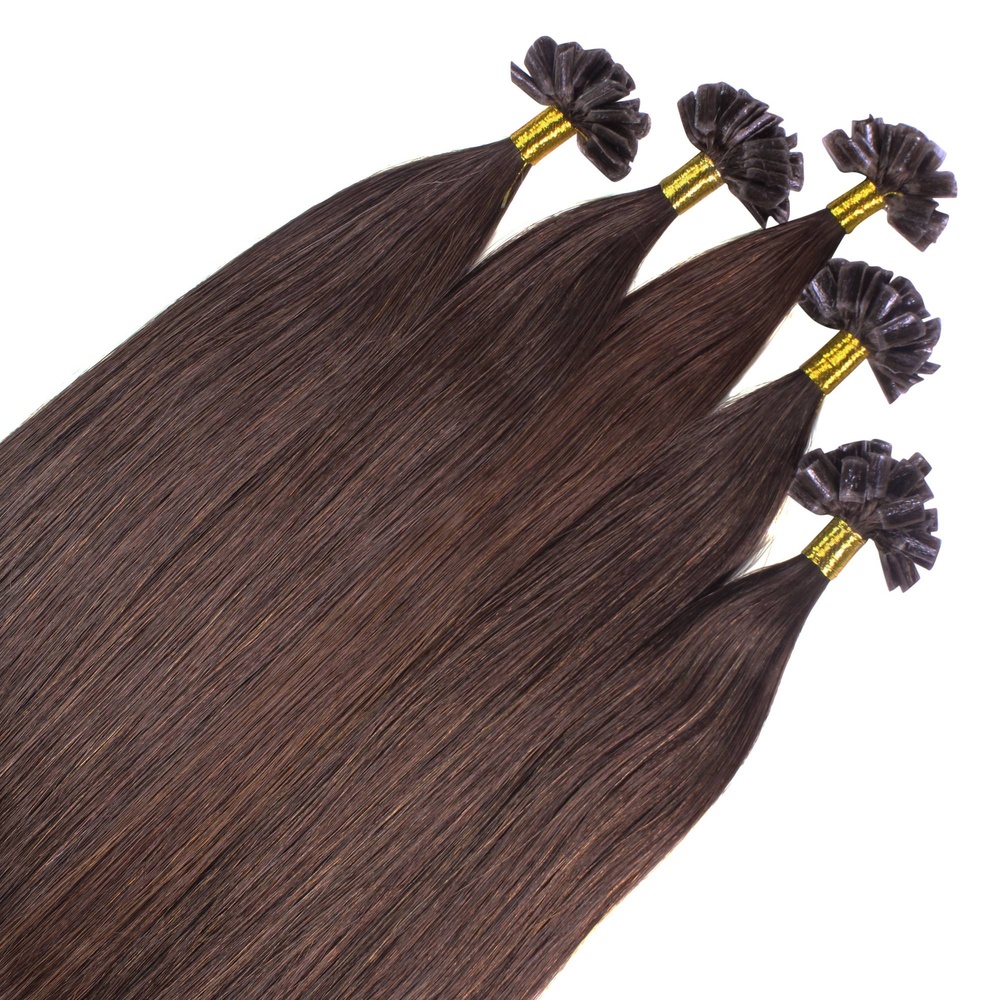 hair2heart Extensions à chaud Bonding Premium cheveux naturels #4 Marron 0.5g extensions