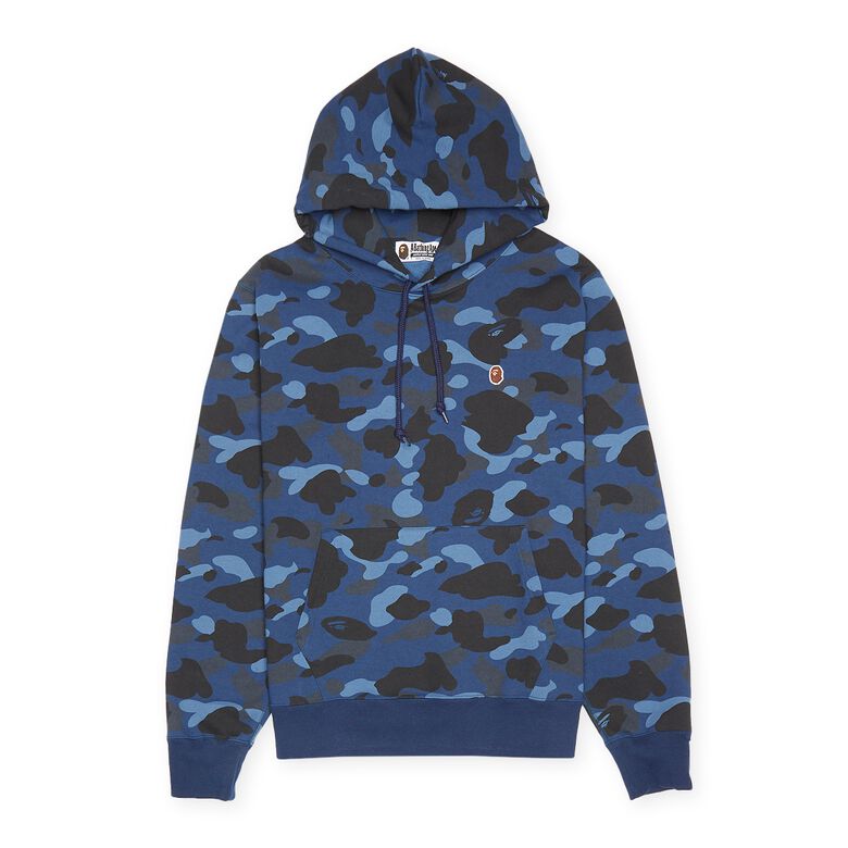 A Bathing Ape Color Camo one Point Ape Head Pullover Hoodie M navy