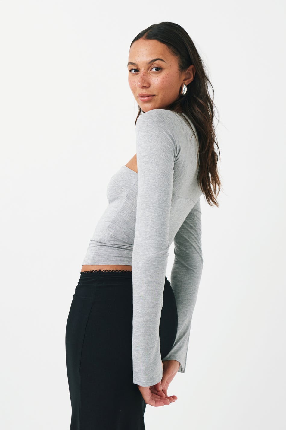 Soft touch square neck top