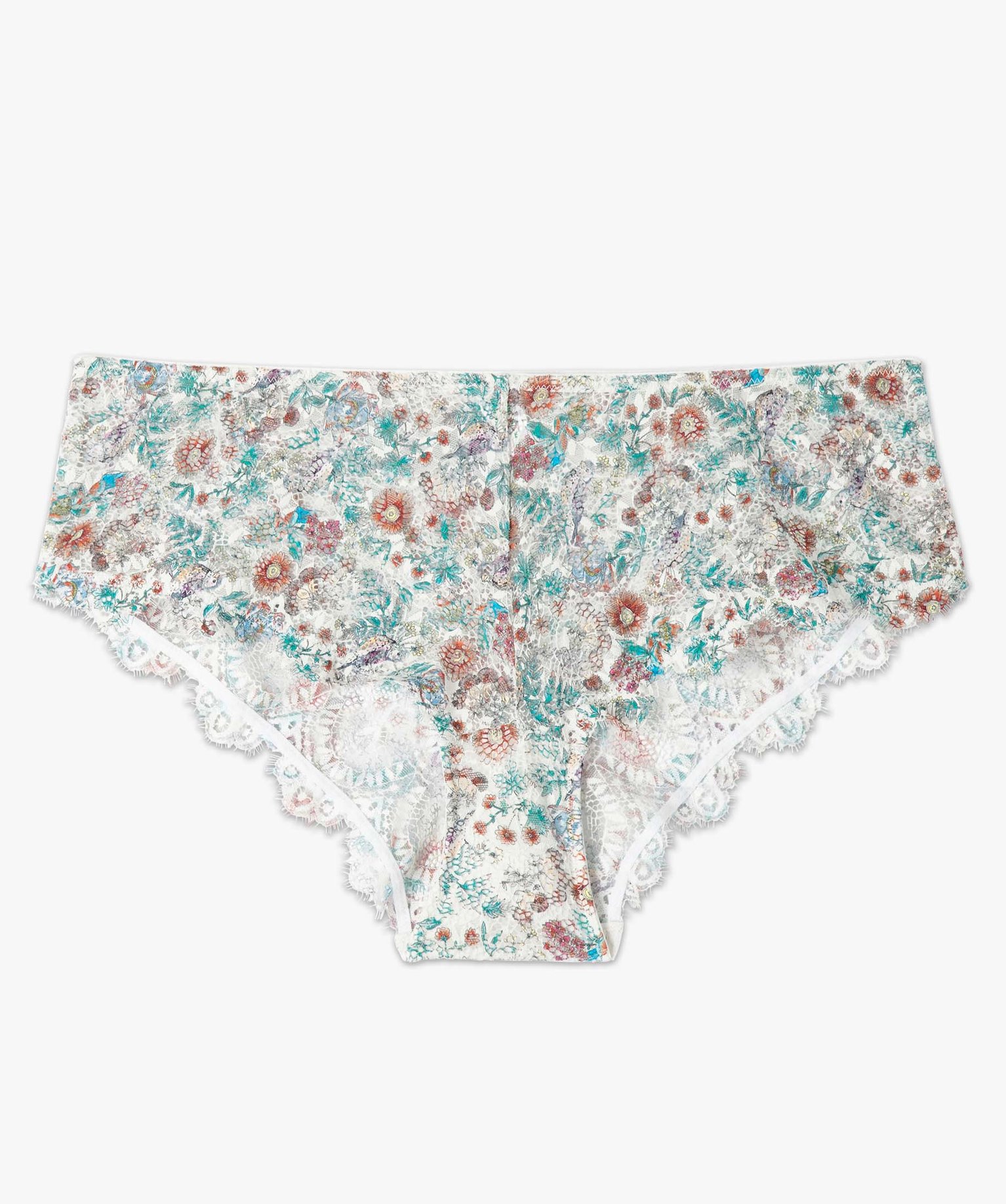 Shorty femme en dentelle transparente imprime | GEMO