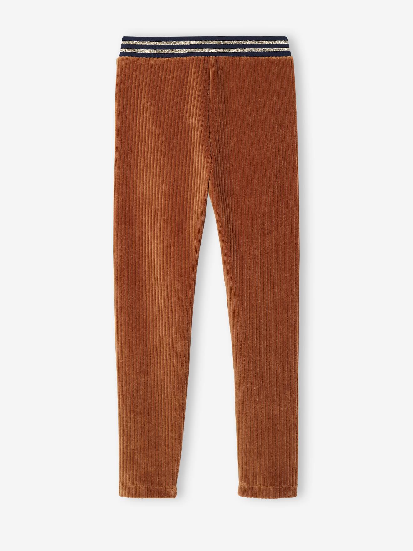 Legging velours fille camel