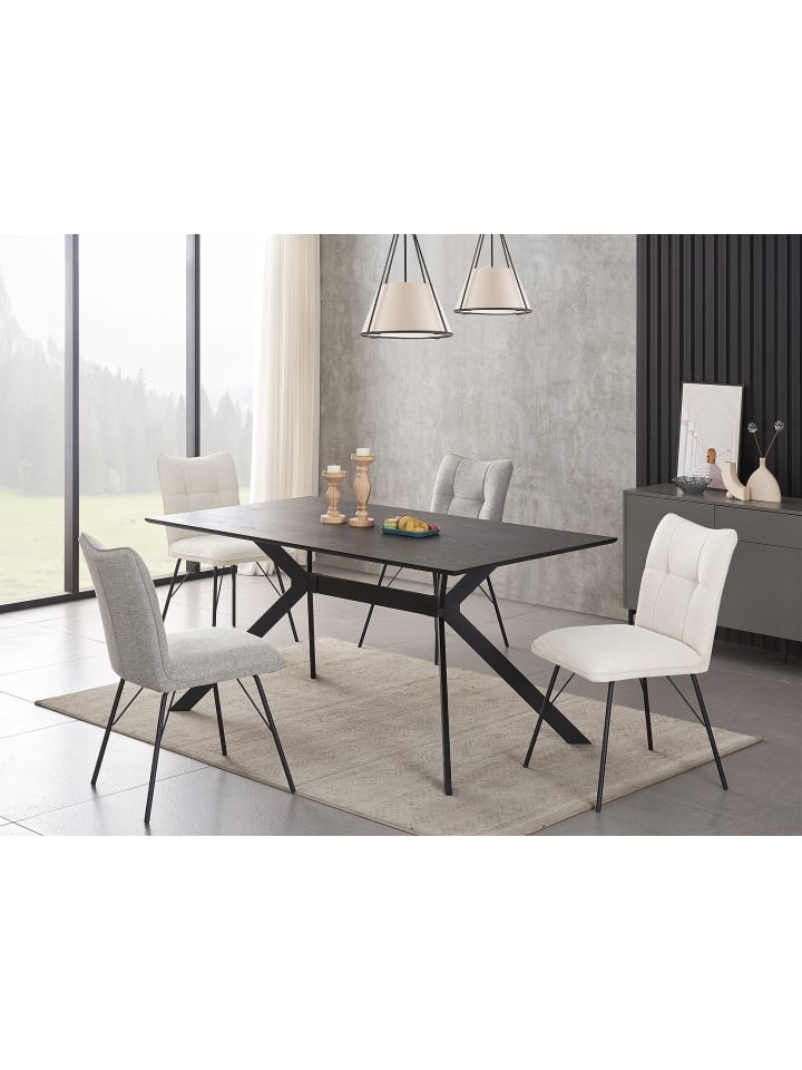 B&D Home 2er-Set: Esszimmerstuhl NELE in Grau - (B)49 x (H)85 x (T)61,5 cm günstig kaufen onesize