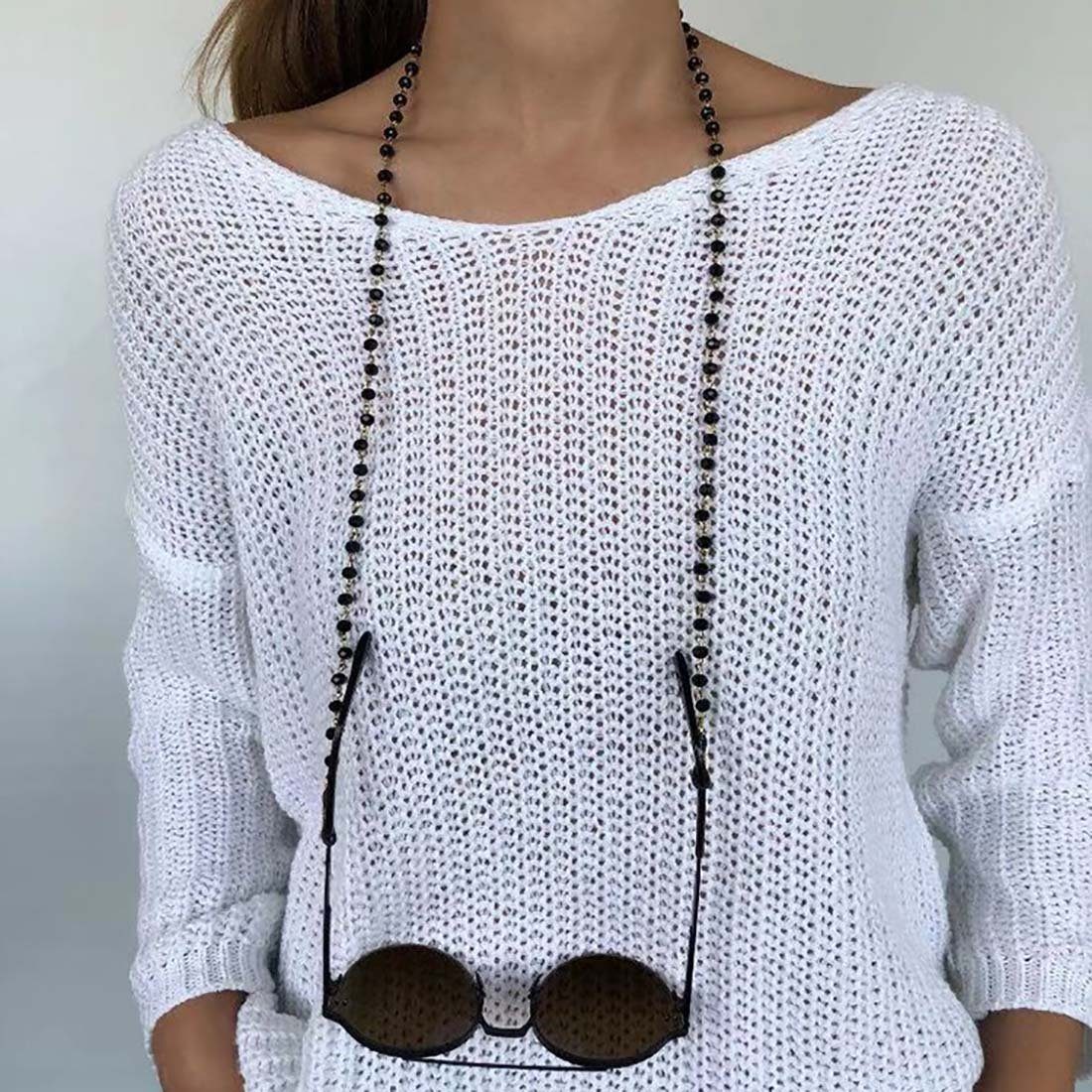 DRSEON Brillenkette Boho Perlen Sonnenbrille Halskette Strand Brille Cord