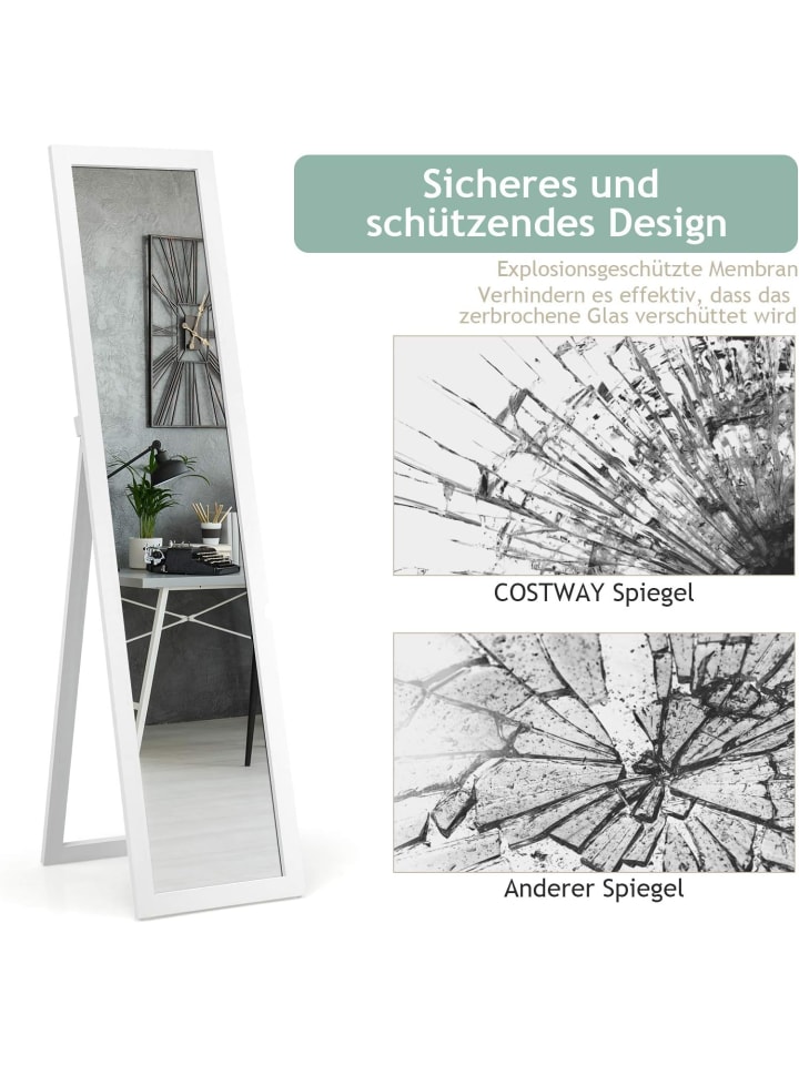COSTWAY 2 in 1 Ganzkörperspiegel in Weiß günstig kaufen 155 cm