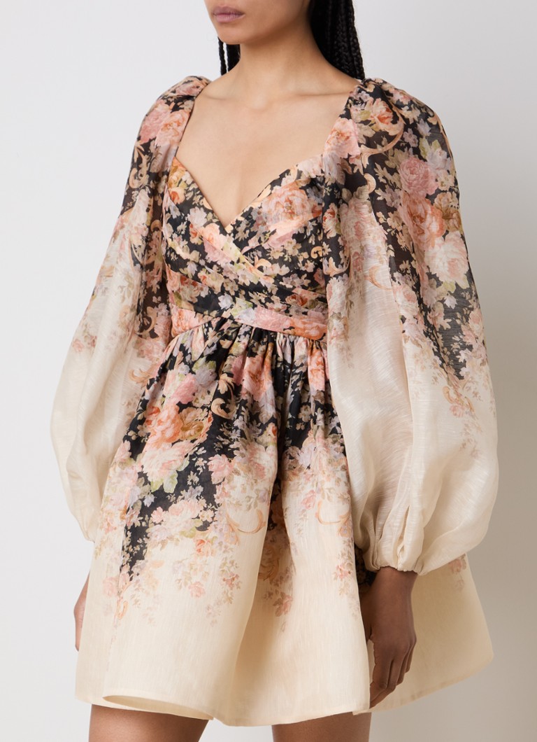 Zimmermann mini dress in silk blend with floral print