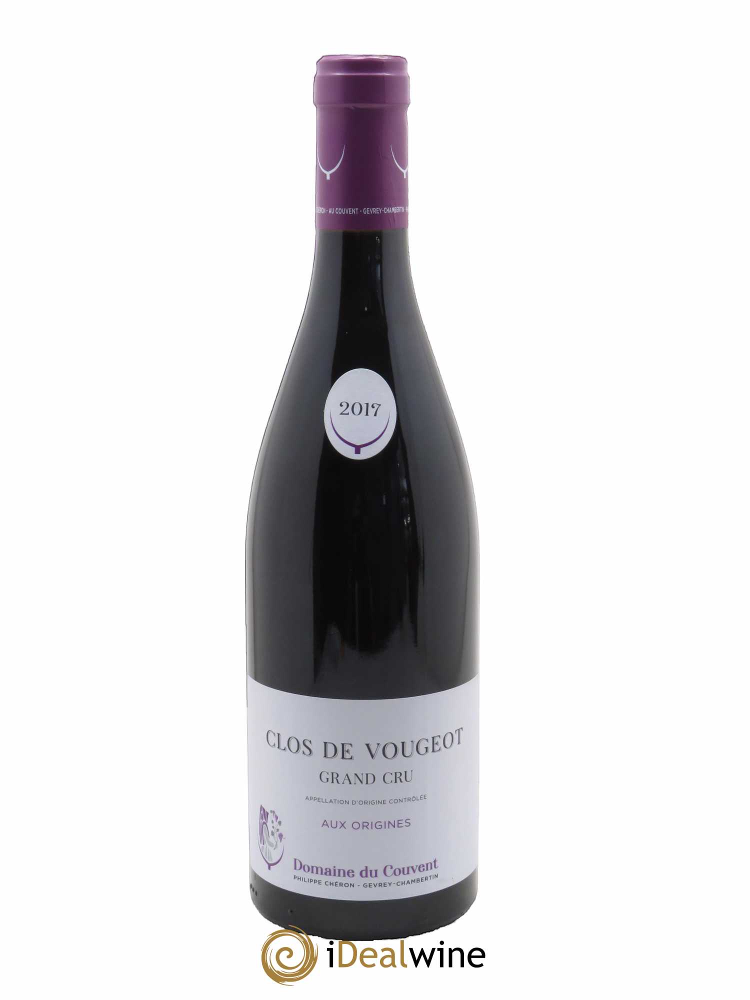 Clos de Vougeot Grand Cru Aux Origines Domaine du Couvent  2017 - Lot de 1 Bouteille