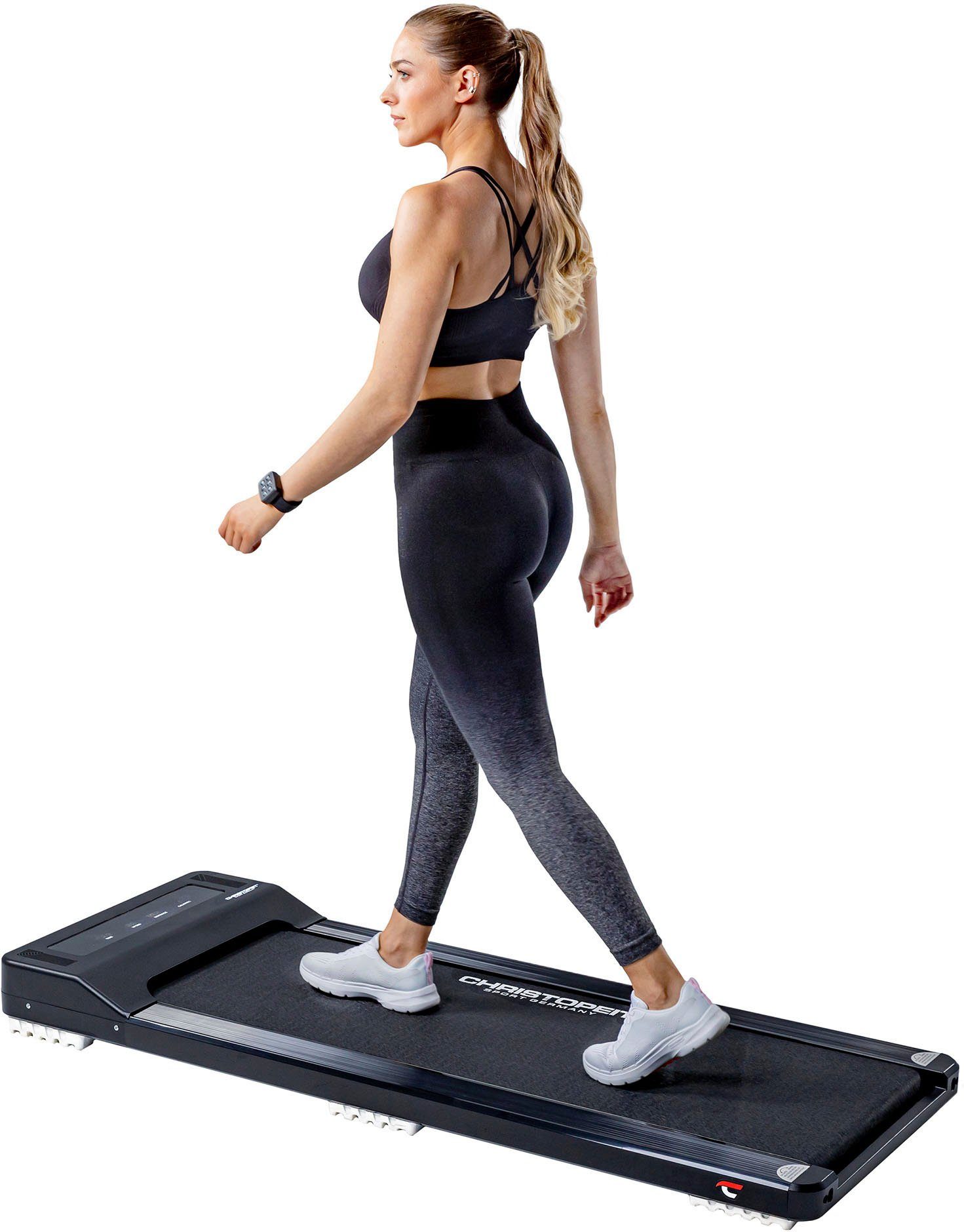 Christopeit Sport® Laufband Walking Pad 4.0, mit Armband-Fernbedienung und LED-Display