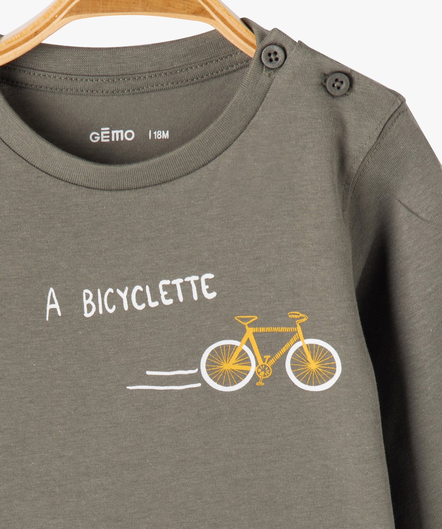 Tee-shirt bébé Garçon à manches longues avec motif orange | GEMO
